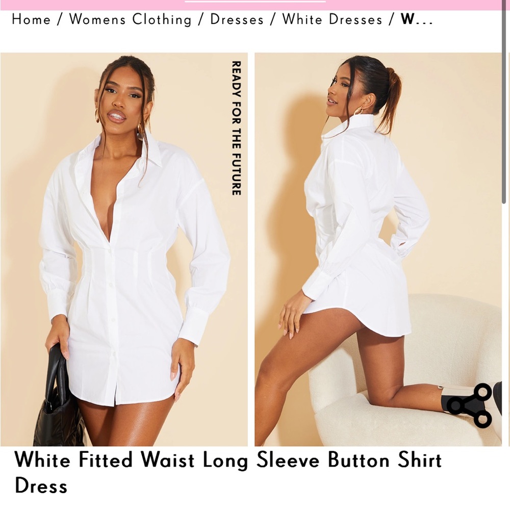 White button down dress